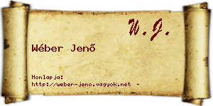 Wéber Jenő névjegykártya